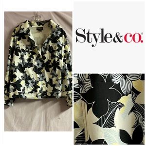 STYLE & CO FLORAL PRINT STRETCH JACKET